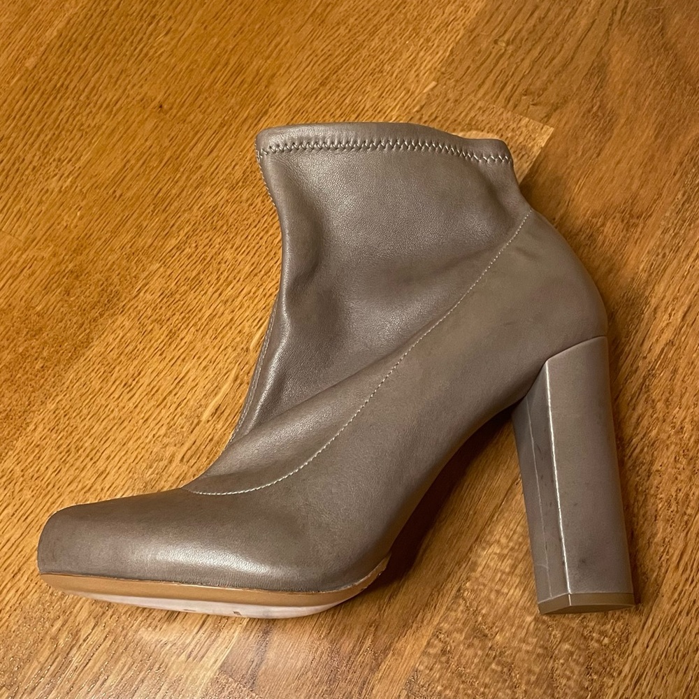 Chloe Grey Heeled Sock Bootie - Picture 12 of 15
